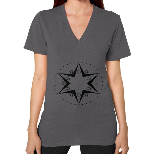 Stars Graphic Unisex V-Neck T-Shirt Asphalt Rachel Jensen Designs