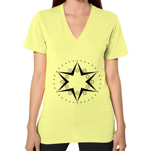 Stars Graphic Unisex V-Neck T-Shirt Lemon Rachel Jensen Designs