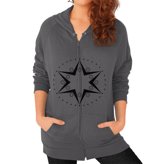 Stars Graphic Unisex Zip Hoodie Asphalt Rachel Jensen Designs