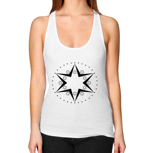 Stars Graphic Women's Racerback Tank White Rachel Jensen Designs