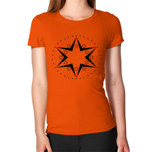 Stars Graphic Women's T-Shirt Orange Rachel Jensen Designs