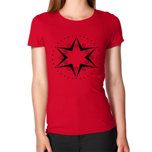Stars Graphic Women's T-Shirt Red Rachel Jensen Designs