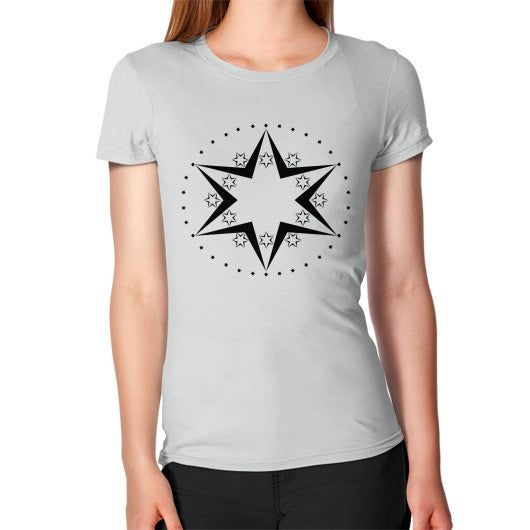 Stars Graphic Women's T-Shirt Silver Rachel Jensen Designs