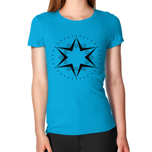 Stars Graphic Women's T-Shirt Teal Rachel Jensen Designs