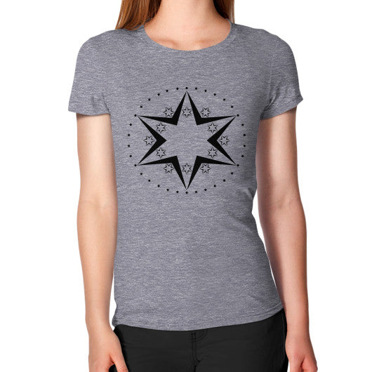 Stars Graphic Women's T-Shirt Tri-Blend Grey Rachel Jensen Designs