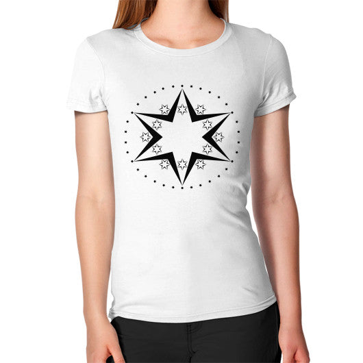 Stars Graphic Women's T-Shirt White Rachel Jensen Designs