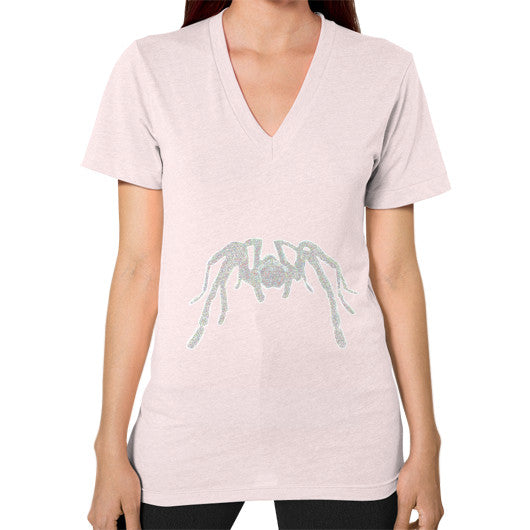 Tarantula Unisex V-Neck Light pink Rachel Jensen Designs