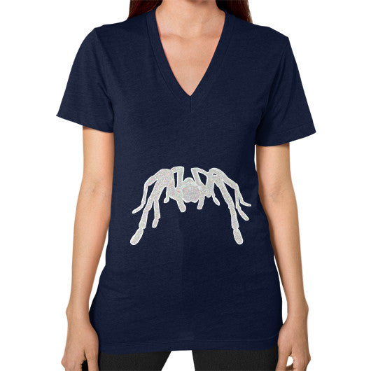 Tarantula Unisex V-Neck Navy Rachel Jensen Designs