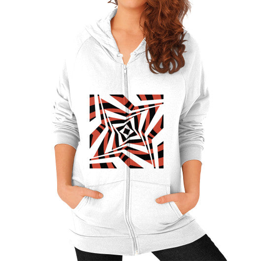 Twisted Star Unisex Zip Hoodie White Rachel Jensen Designs
