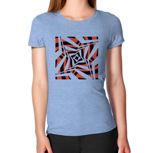 Twisted Star Women's T-Shirt Tri-Blend Blue Rachel Jensen Designs
