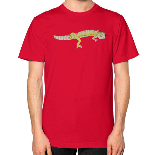 Unisex Albino Fancy Leopard Gecko T-Shirt Red Rachel Jensen Designs