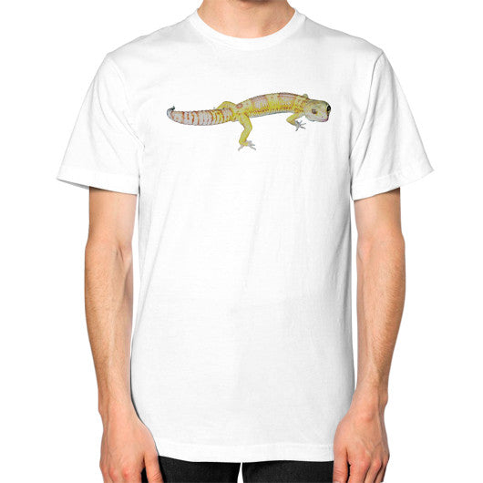 Unisex Albino Fancy Leopard Gecko T-Shirt White Rachel Jensen Designs