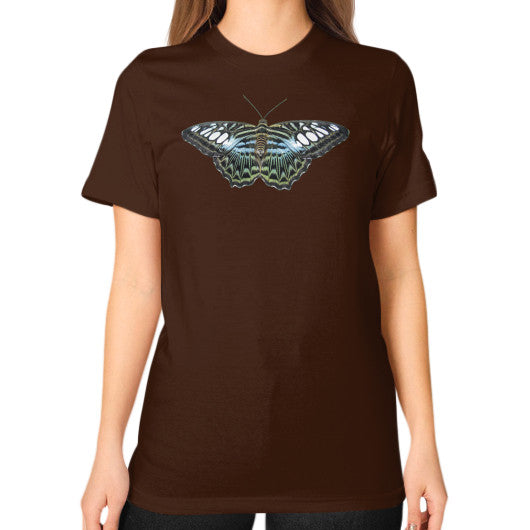 Unisex Blue Clipper Butterfly T-Shirt Brown Rachel Jensen Designs