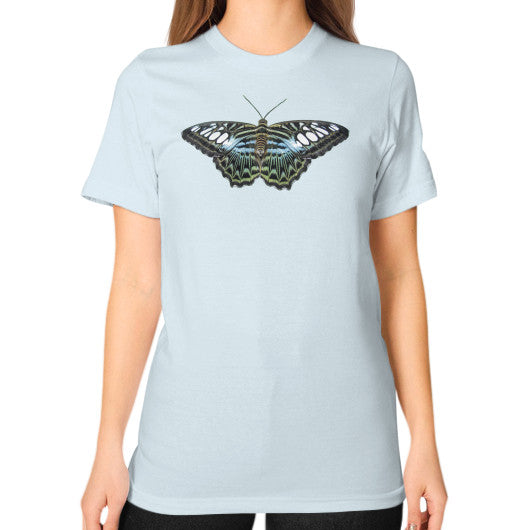 Unisex Blue Clipper Butterfly T-Shirt Light blue Rachel Jensen Designs