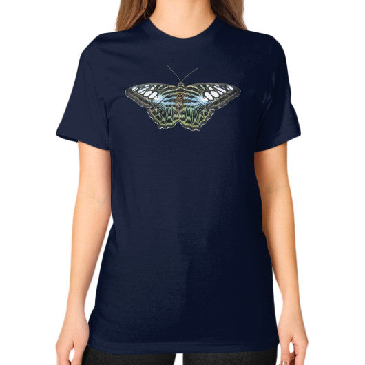 Unisex Blue Clipper Butterfly T-Shirt Navy Rachel Jensen Designs