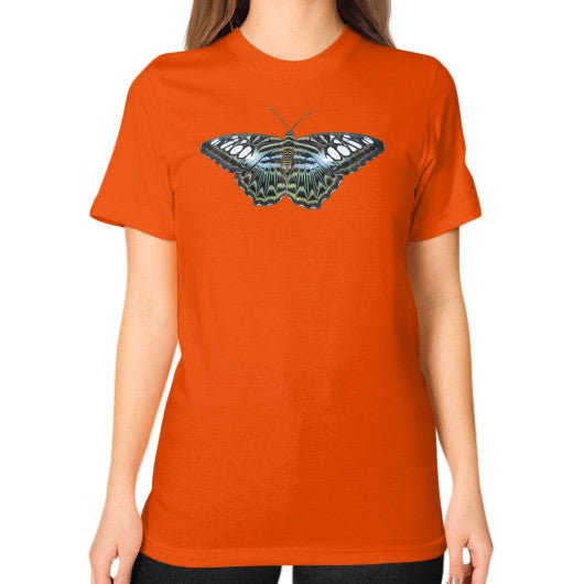 Unisex Blue Clipper Butterfly T-Shirt Orange Rachel Jensen Designs