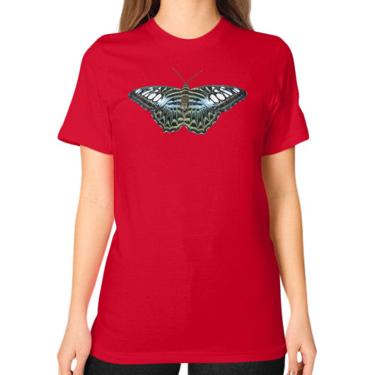Unisex Blue Clipper Butterfly T-Shirt Red Rachel Jensen Designs