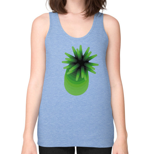 Unisex Fine Jersey Green Anemone Tank Tri-Blend Blue Rachel Jensen Designs