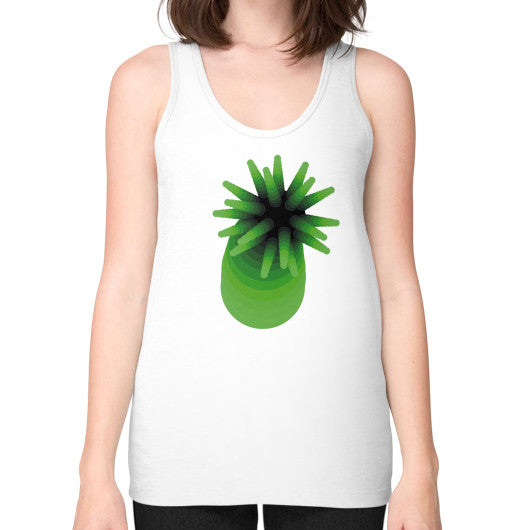 Unisex Fine Jersey Green Anemone Tank White Rachel Jensen Designs