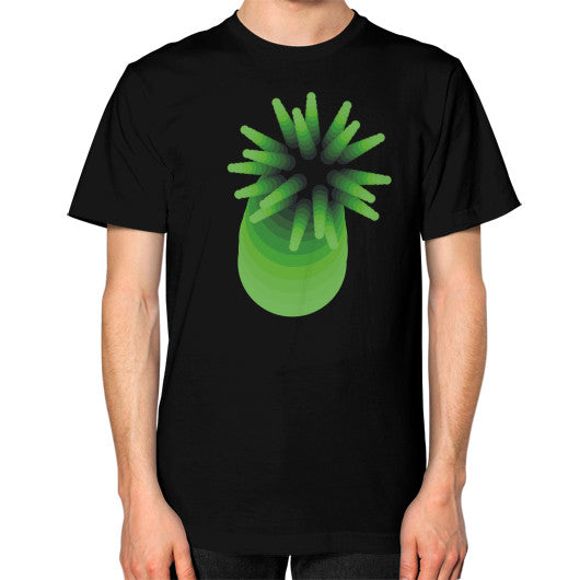 Unisex Green Anemone T-Shirt Black Rachel Jensen Designs