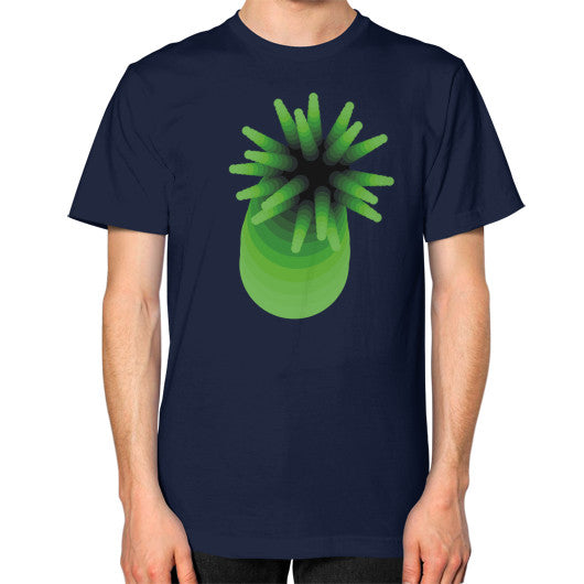 Unisex Green Anemone T-Shirt Navy Rachel Jensen Designs
