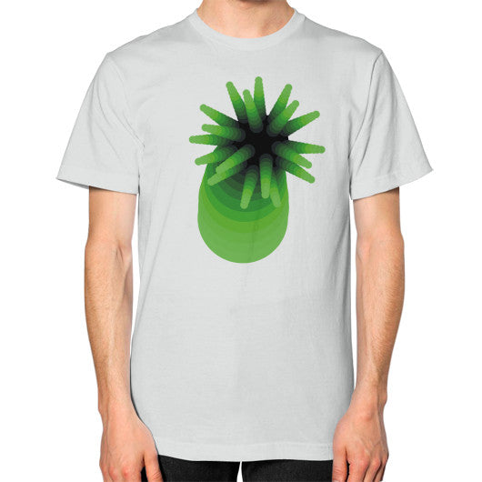Unisex Green Anemone T-Shirt Silver Rachel Jensen Designs