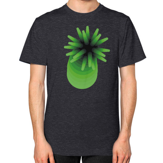 Unisex Green Anemone T-Shirt Tri-Blend Black Rachel Jensen Designs