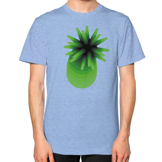 Unisex Green Anemone T-Shirt Tri-Blend Blue Rachel Jensen Designs