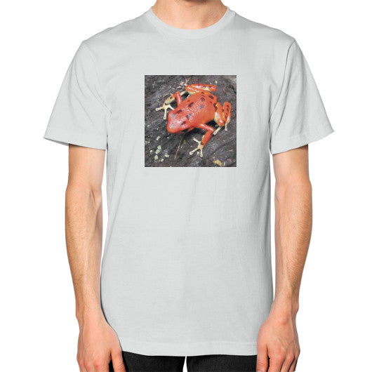 Unisex Red Bastimentos Pumilio Dart Frog T-Shirt Silver Rachel Jensen Designs