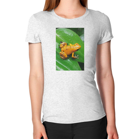 Women's Bastimentos Pumilio Dart Frog with Clutch T-Shirt Ash grey Rachel Jensen Designs