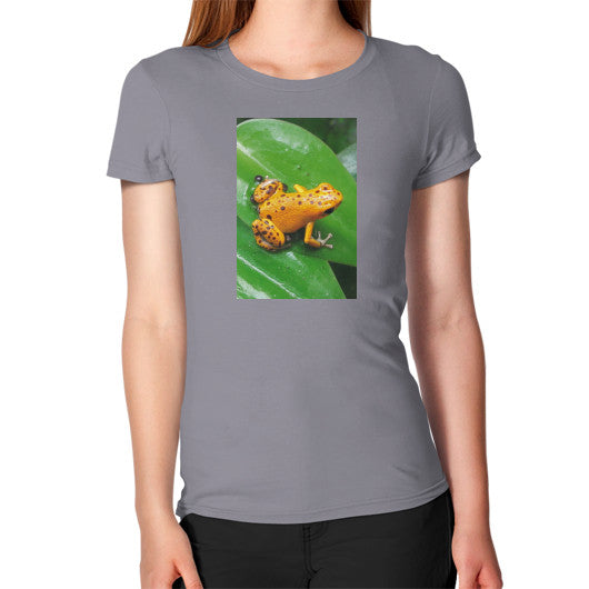 Women's Bastimentos Pumilio Dart Frog with Clutch T-Shirt Slate Rachel Jensen Designs