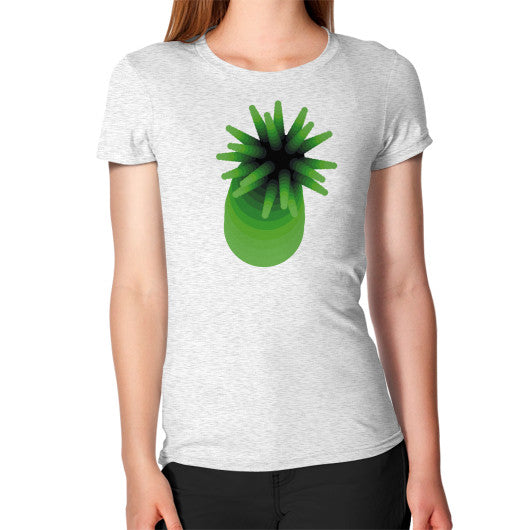 Women's Green Anemone T-Shirt Ash grey Rachel Jensen Designs