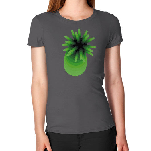 Women's Green Anemone T-Shirt Asphalt Rachel Jensen Designs