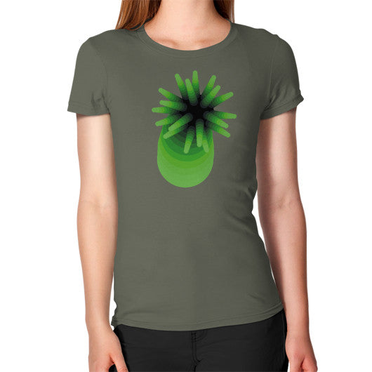 Women's Green Anemone T-Shirt Lieutenant Rachel Jensen Designs