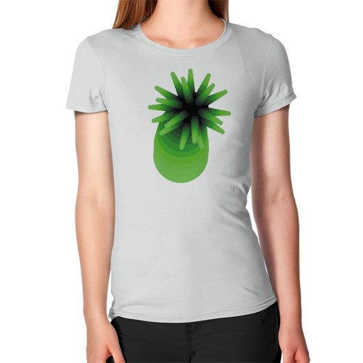 Women's Green Anemone T-Shirt Silver Rachel Jensen Designs