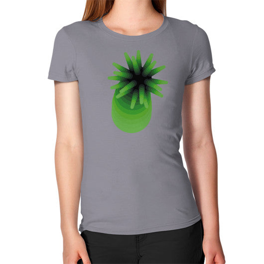 Women's Green Anemone T-Shirt Slate Rachel Jensen Designs