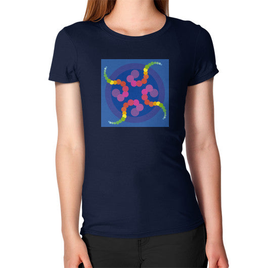 Women's Mezmerizing Rainbow Jellyfish T-Shirt Navy Rachel Jensen Designs