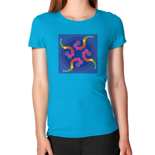 Women's Mezmerizing Rainbow Jellyfish T-Shirt Teal Rachel Jensen Designs