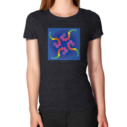 Women's Mezmerizing Rainbow Jellyfish T-Shirt Tri-Blend Black Rachel Jensen Designs