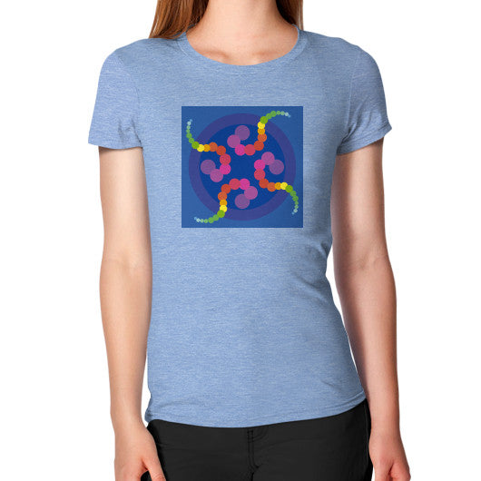 Women's Mezmerizing Rainbow Jellyfish T-Shirt Tri-Blend Blue Rachel Jensen Designs