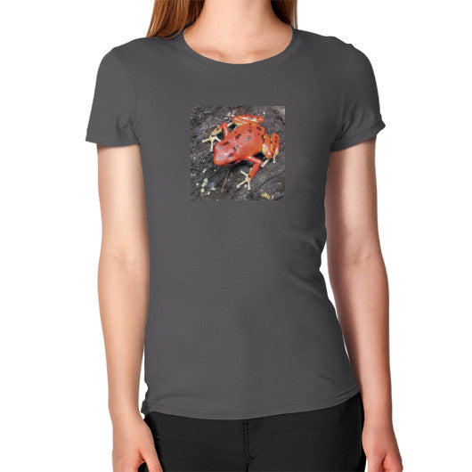 Women's Red Bastimentos Pumilio Dart Frog T-Shirt Asphalt Rachel Jensen Designs