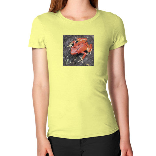 Women's Red Bastimentos Pumilio Dart Frog T-Shirt Lemon Rachel Jensen Designs