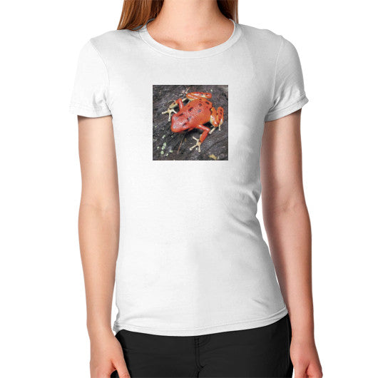 Women's Red Bastimentos Pumilio Dart Frog T-Shirt White Rachel Jensen Designs